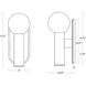 Dion 1 Light 12.5 inch Black Outdoor Sconce