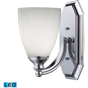 Mix and Match LED 8 inch Polished Chrome Vanity Light Wall Light in Simply White Glass, 1