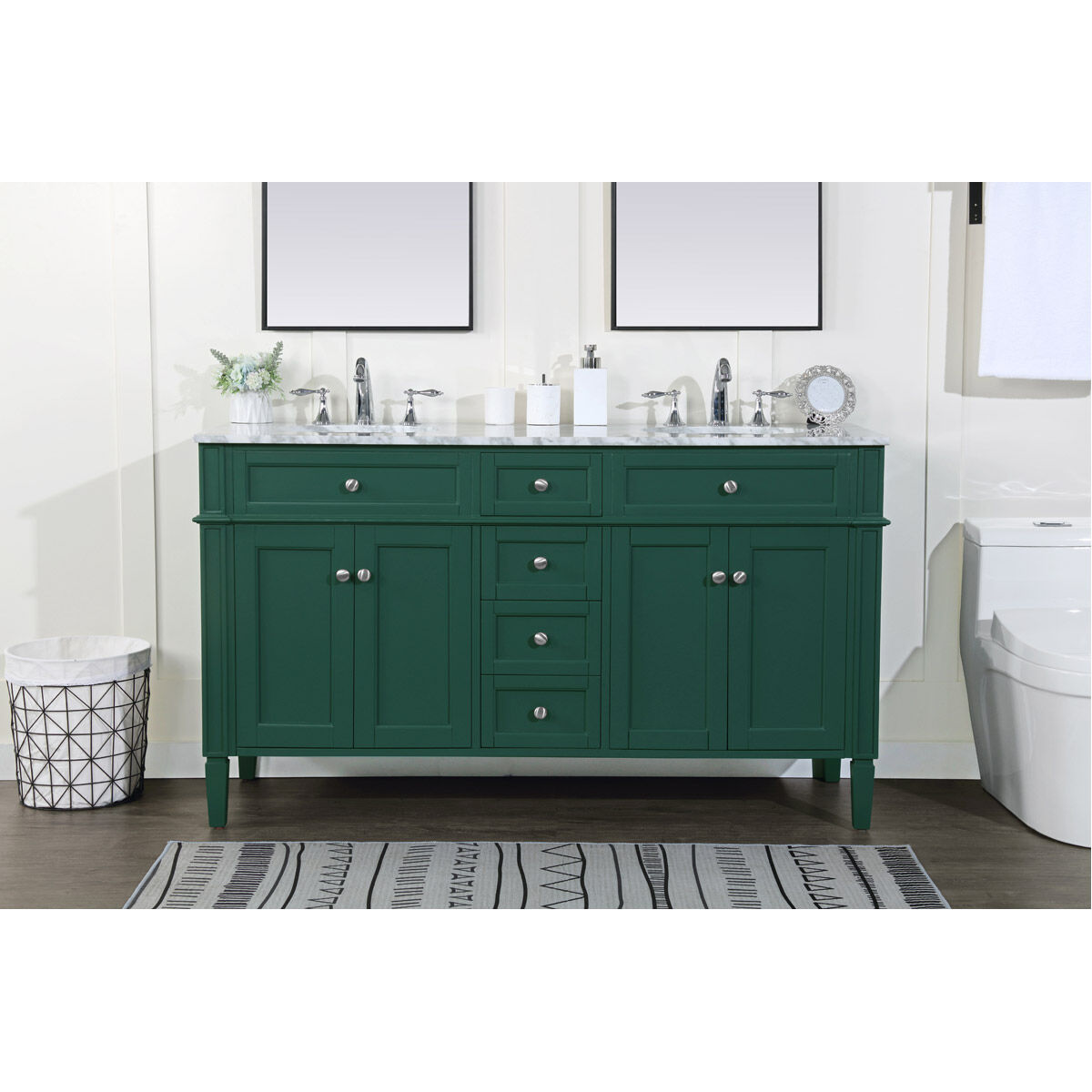 Park Avenue 60 X 22 X 35 inch Green Vanity Sink Set