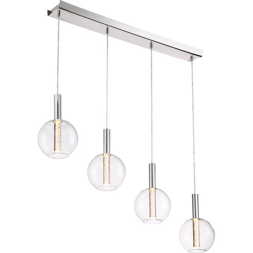Empire LED 7 inch Chrome with Seeded Acrylic Mini Pendant Ceiling Light