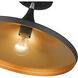Waldorf 1 Light 14 inch Black with Brushed Nickel Finish Accents Semi-Flush Ceiling Light in Black with Brushed Nickel Accent