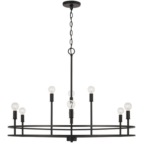 Fuller 9 Light 34.75 inch Matte Black Chandelier Ceiling Light