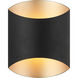 Barola LED 7 inch Matte Black Bath Vanity Light Wall Light