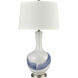 Kircubbin 32 inch 150.00 watt White with Blue and Brushed Steel Table Lamp Portable Light