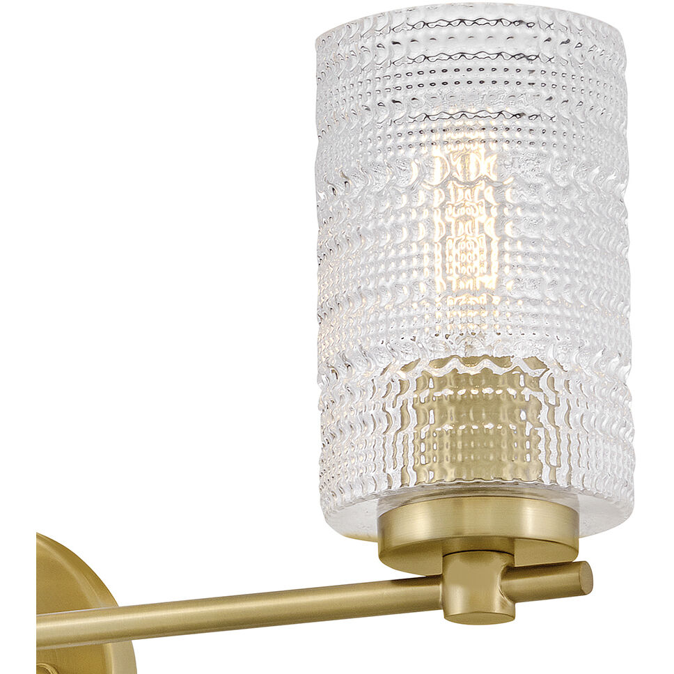 Mabel 3 Light 24.5 inch Lacquered Brass Bath Light Wall Light