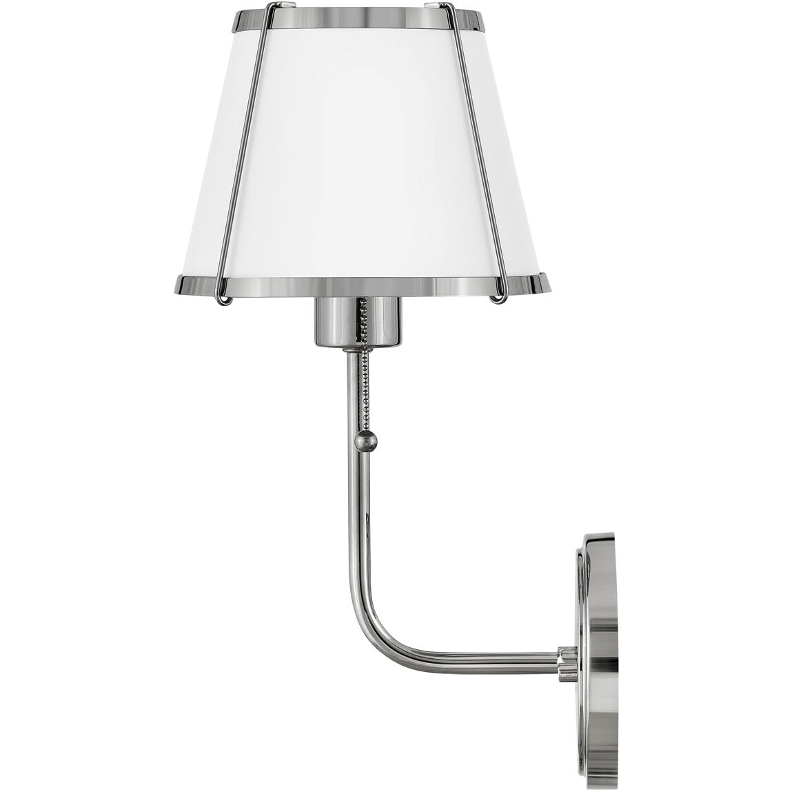 Clarke 1 Light 7.25 inch Polished Nickel Sconce Wall Light in Polished Nickel with Matte White