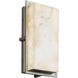 Alabaster Rocks 12 inch Brushed Nickel Outdoor Wall Sconce
