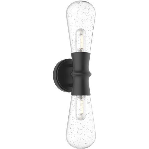 Alora Mood Marcel 2 Light 21.38 inch Textured Black Outdoor Wall Light