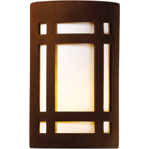 Ambiance LED 6 inch Real Rust Wall Sconce Wall Light in 1000 Lm LED, White Styrene, Small
