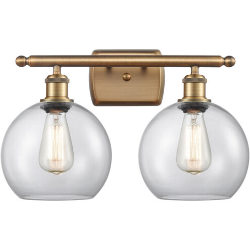 Ballston Athens LED 16 inch Brushed Brass Bath Vanity Light Wall Light in Clear Glass, Ballston