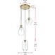 Gene 3 Light 17 inch Satin Gold Pendant Ceiling Light