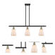 Ballston Ellery 3 Light 36 inch Black Antique Brass Island Light Ceiling Light in White Glass, Ballston