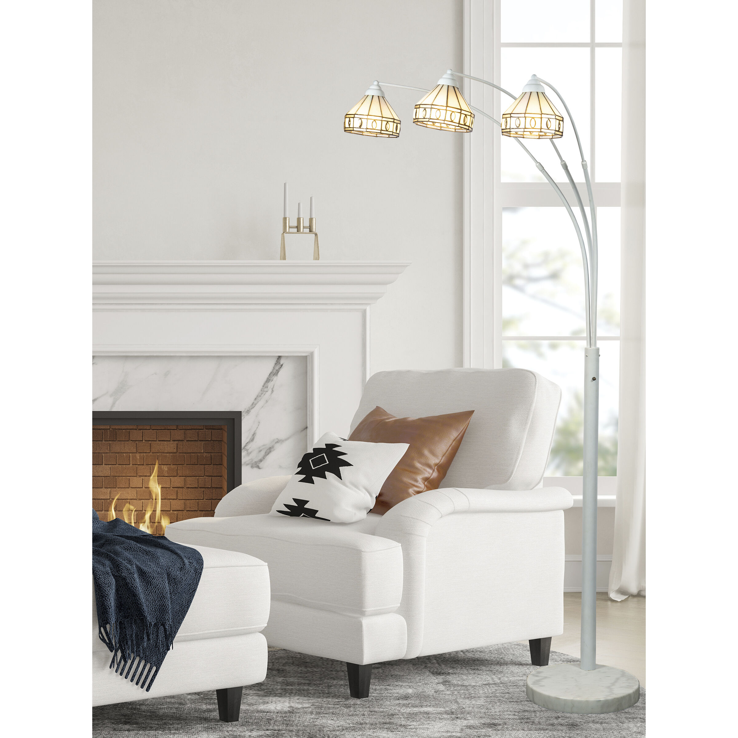 Sarajevo Arc 79 inch 60.00 watt White Floor Lamp Portable Light