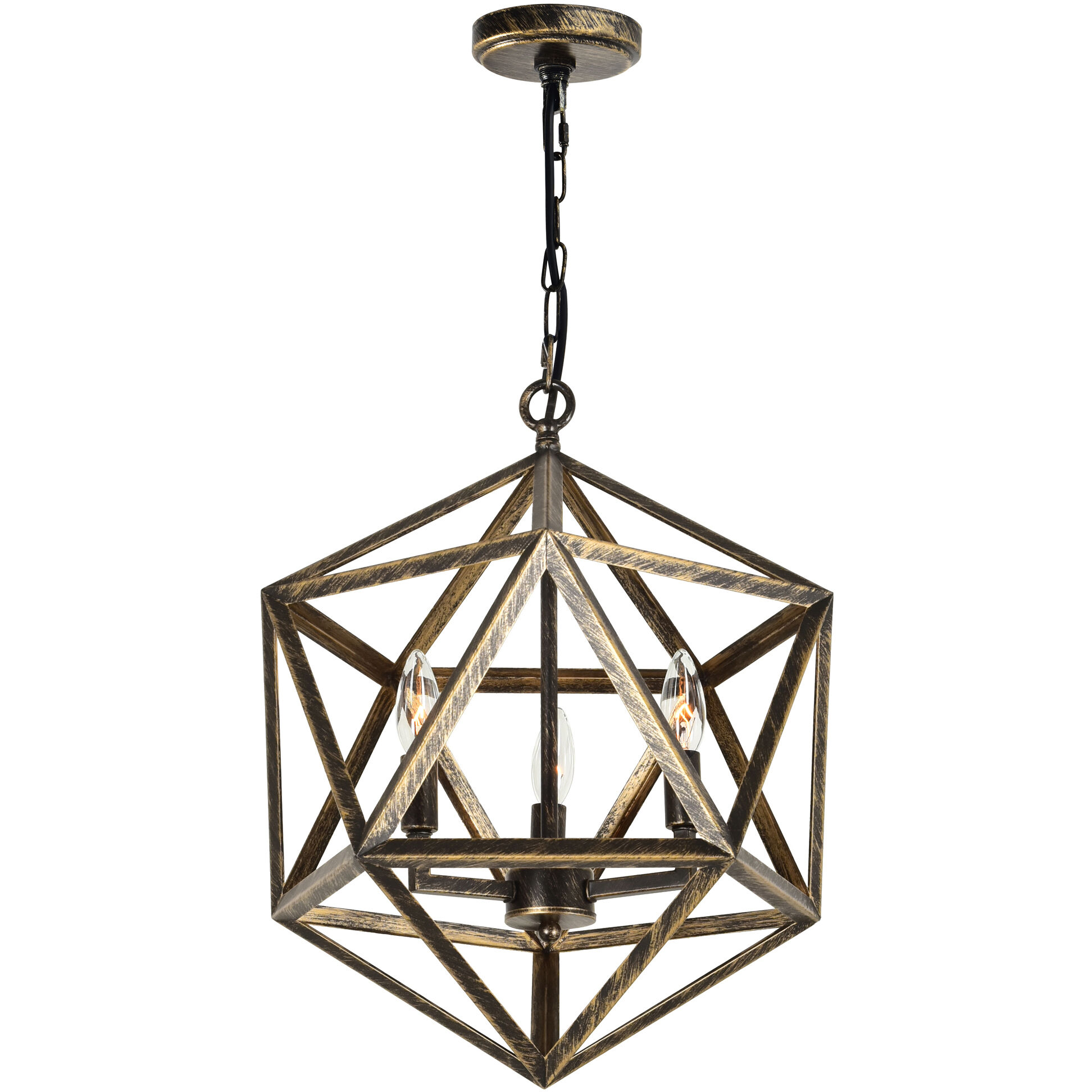 Amazon 3 Light 17 inch Antique forged copper Up Pendant Ceiling Light
