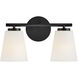 Bri 2 Light 15 inch Black Bath Light Wall Light
