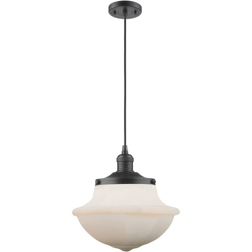 Franklin Restoration Oxford 1 Light 12 inch Oil Rubbed Bronze Mini Pendant Ceiling Light in Incandescent, Matte White, Franklin Restoration