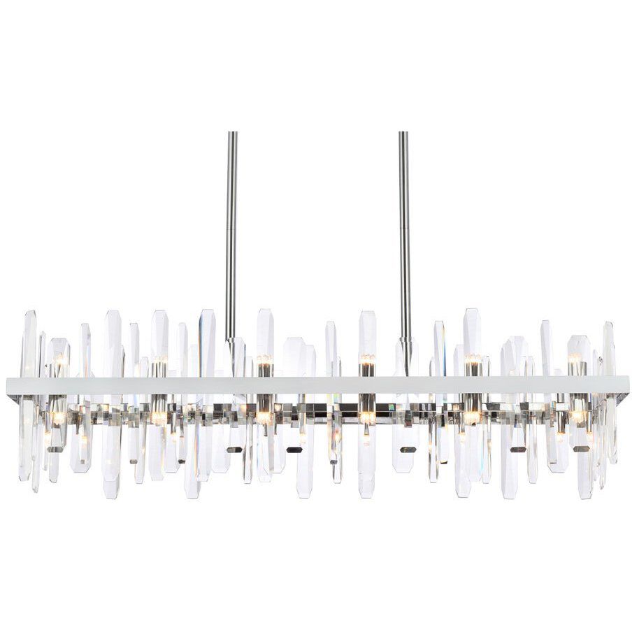 Serena 24 Light 42 inch Chrome Linear Chandelier Ceiling Light