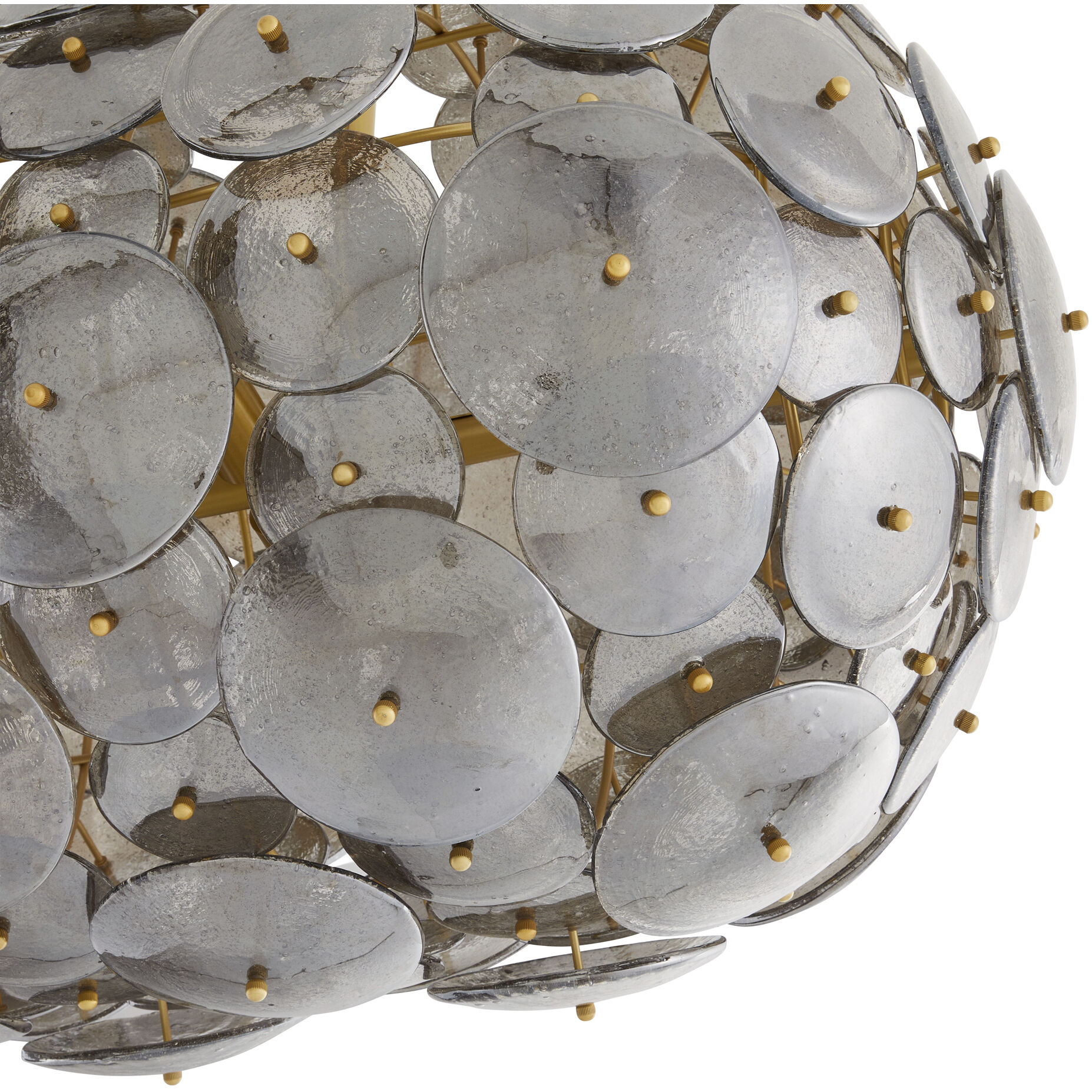 Nebula 8 Light 42 inch Smoke Luster and Antique Brass Chandelier Ceiling Light