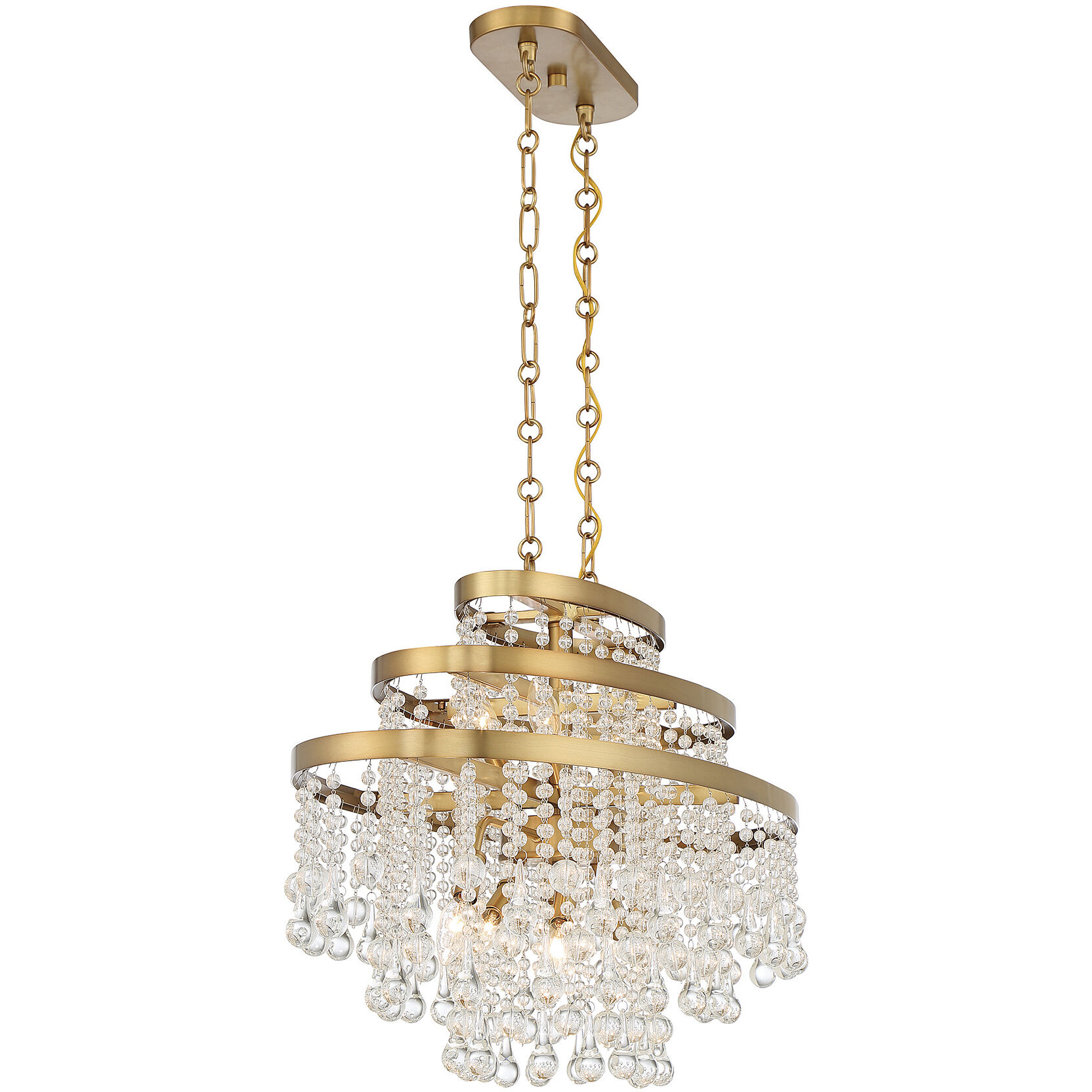 Luna 10 Light 36 inch Warm Brass Linear Chandelier Ceiling Light, Oval