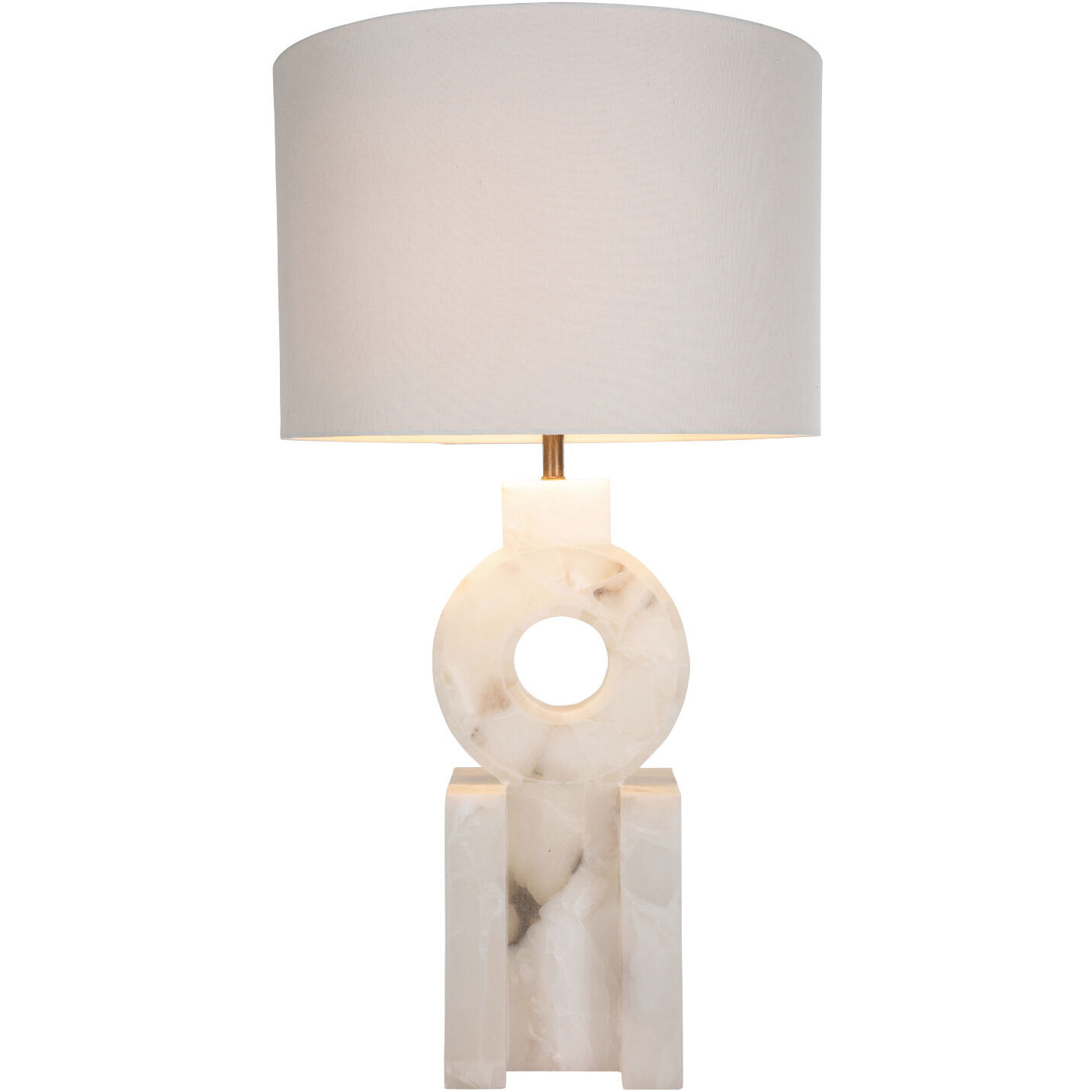 Kelsey 33.5 inch Feather White Linen / Brushed Copper / Alabaster Table Lamp Portable Light