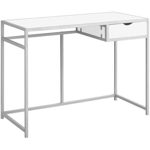 Cedarhurst 42 X 20 inch White and Silver Computer Desk