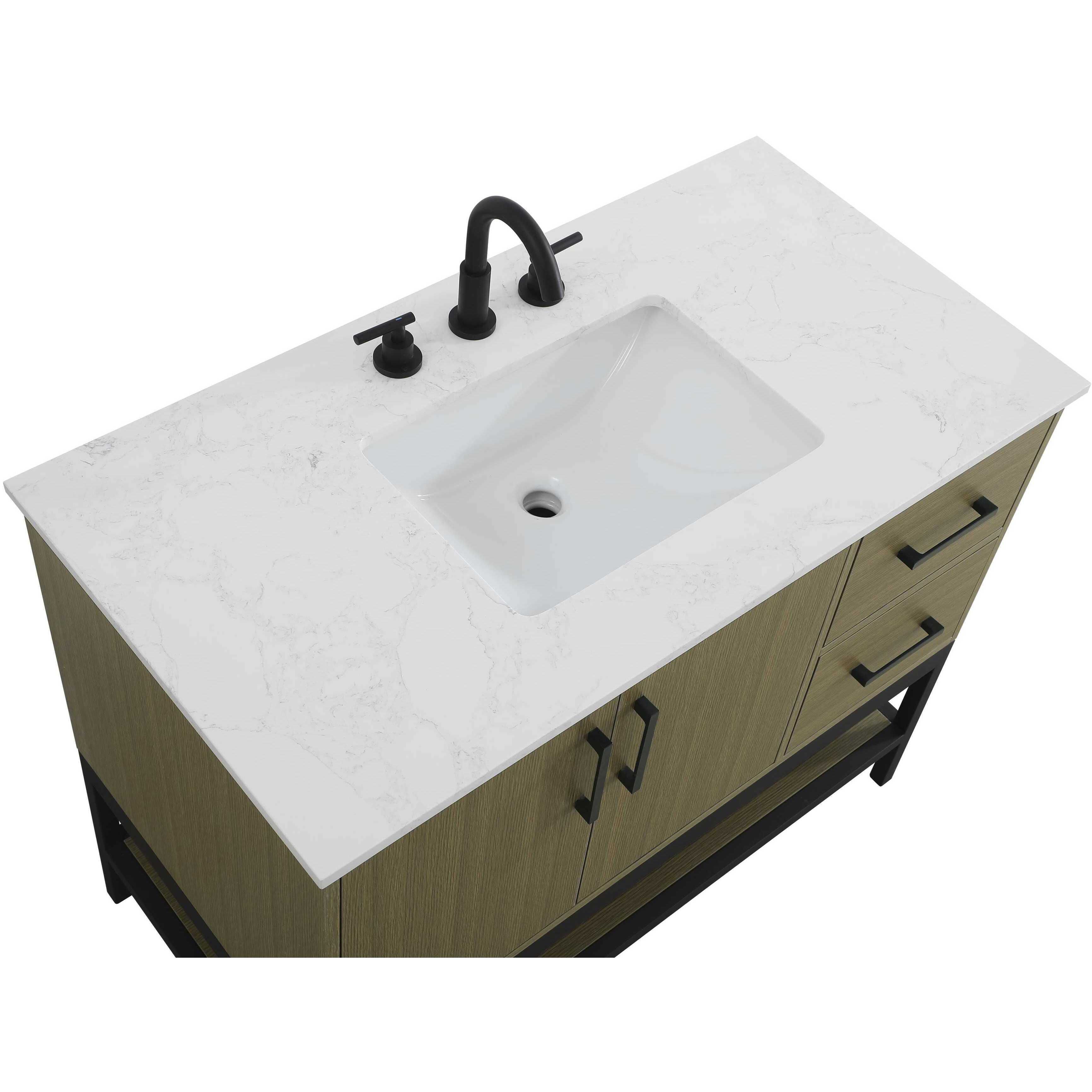 Lennox 42 X 34 inch Chestnut Brown Bathroom Vanity Cabinet