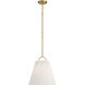 Scandinavian 1 Light 15 inch Natural Brass Pendant Ceiling Light