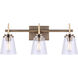 Madison 3 Light 25 inch Gold Vanity Light Wall Light
