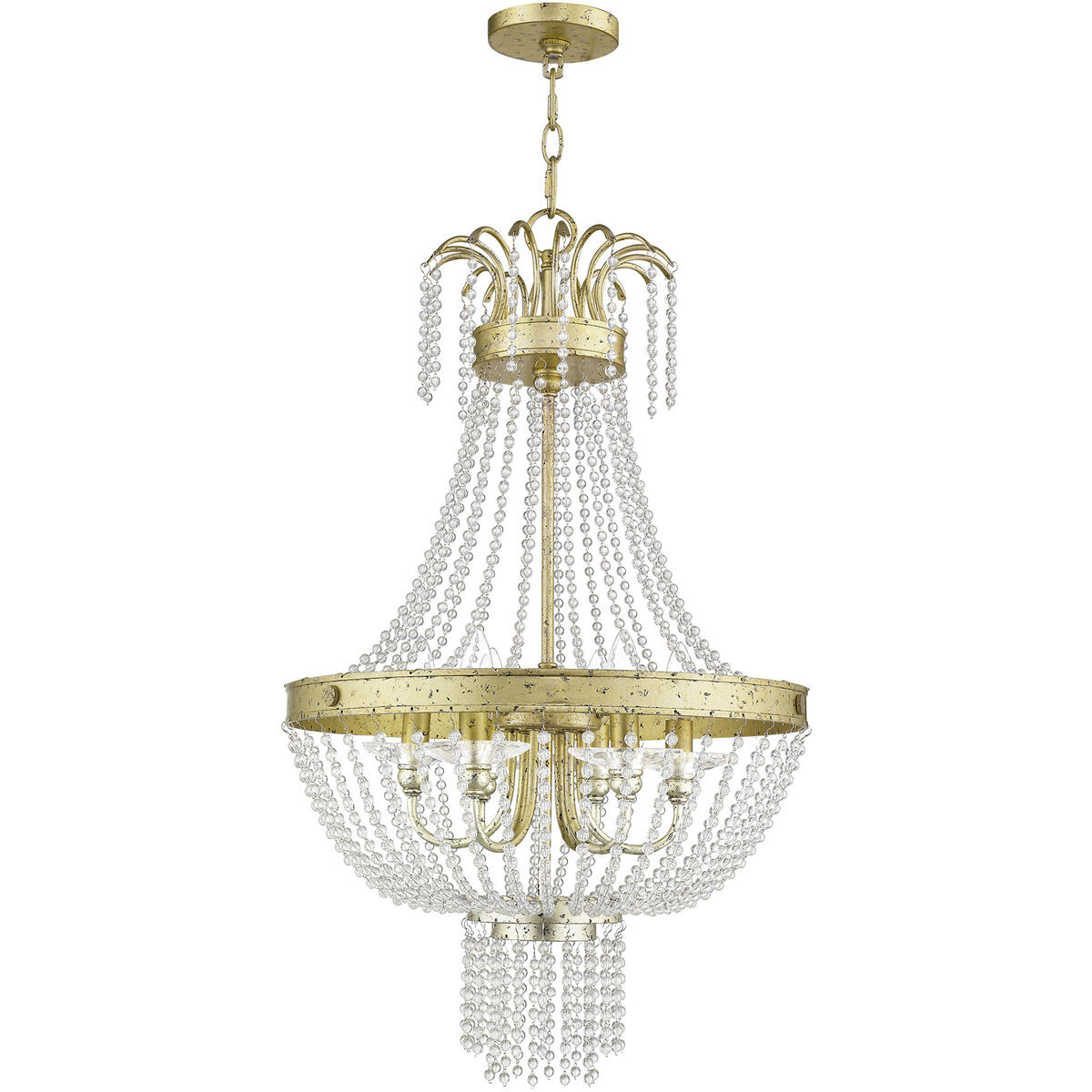 Valentina 6 Light 18 inch Hand Applied Winter Gold Pendant Ceiling Light
