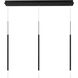 Viggo LED 15 inch Black Multi-Light Pendant Ceiling Light, dweLED