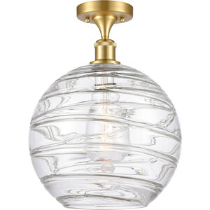 Ballston X-Large Deco Swirl LED 12 inch Satin Gold Semi-Flush Mount Ceiling Light, Ballston