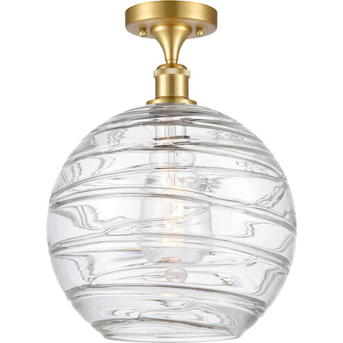 Ballston X-Large Deco Swirl LED 12 inch Satin Gold Semi-Flush Mount Ceiling Light, Ballston