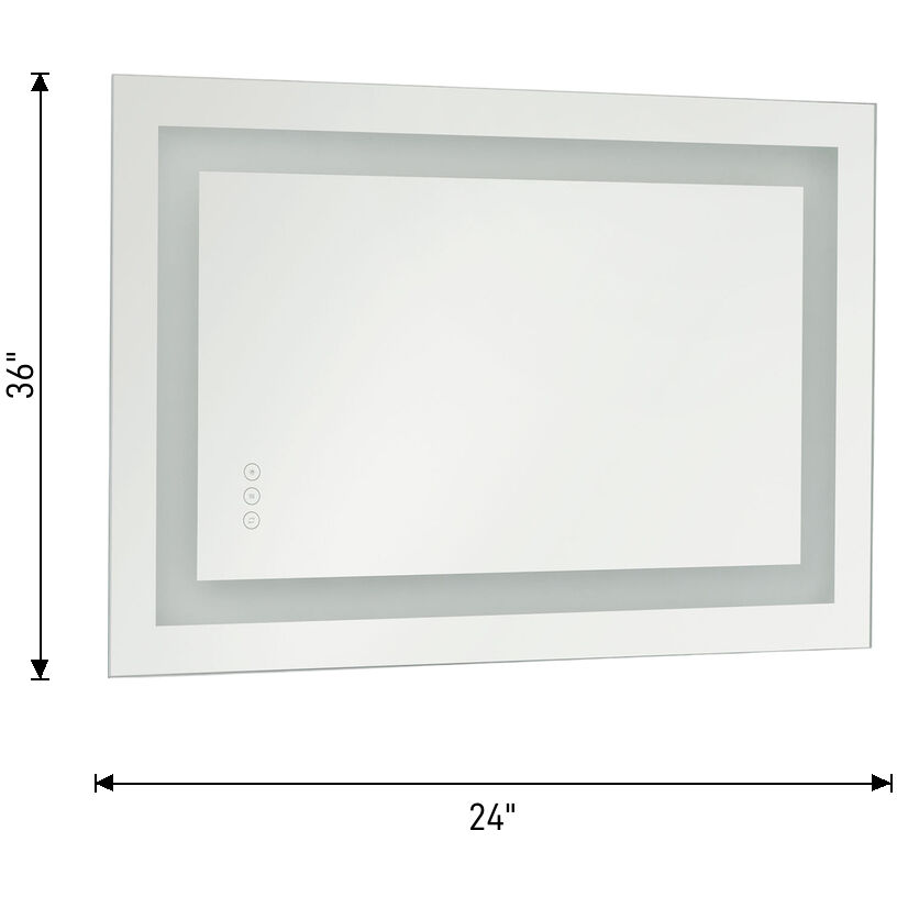 Mera 36 X 24 inch Might Bright White LED Wall Mirror
