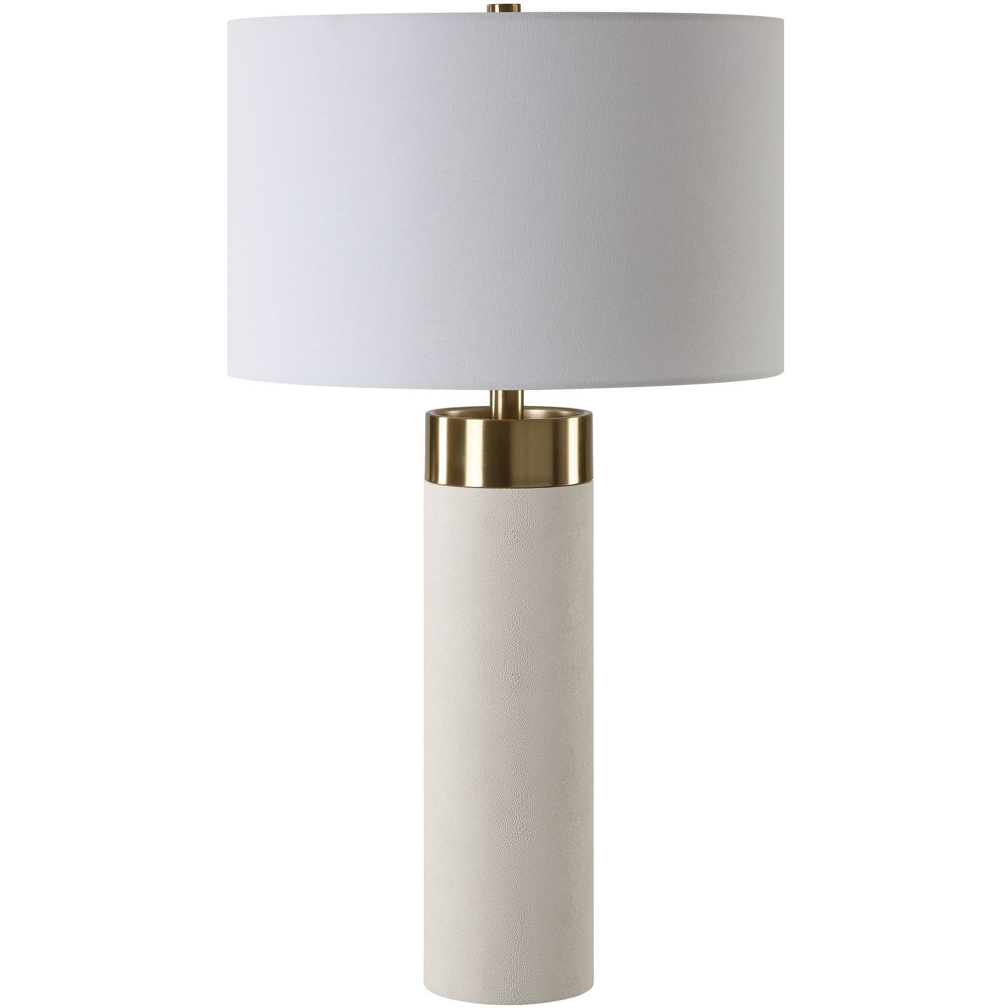 Wessex 27.75 inch 150.00 watt White Faux Shagreen and Antique Brushed Brass Table Lamp Portable Light