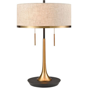 Galway 22 inch 60.00 watt Brass with Black Table Lamp Portable Light