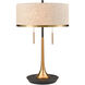 Galway 22 inch 60.00 watt Brass with Black Table Lamp Portable Light