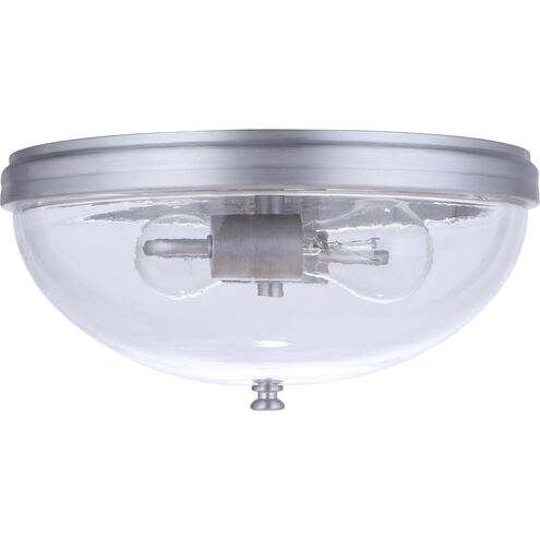 Sivo 2 Light 13 inch Satin Aluminum Outdoor Flushmount