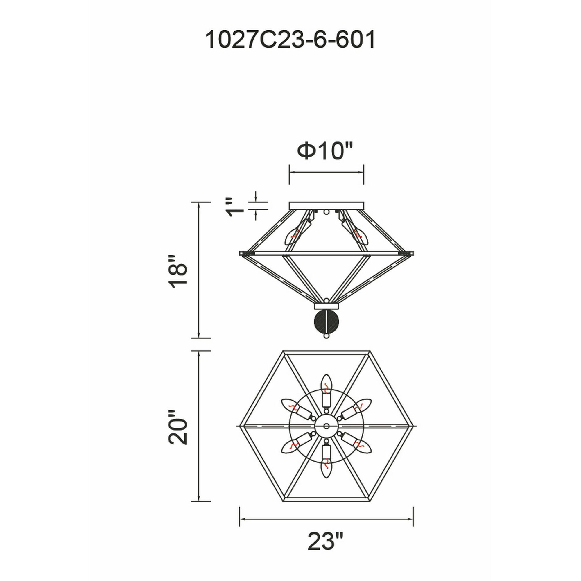 Calista 6 Light 20 inch Chrome Flush Mount Ceiling Light