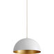 Lucci LED 16 inch White/Industrial Brass Pendant Ceiling Light