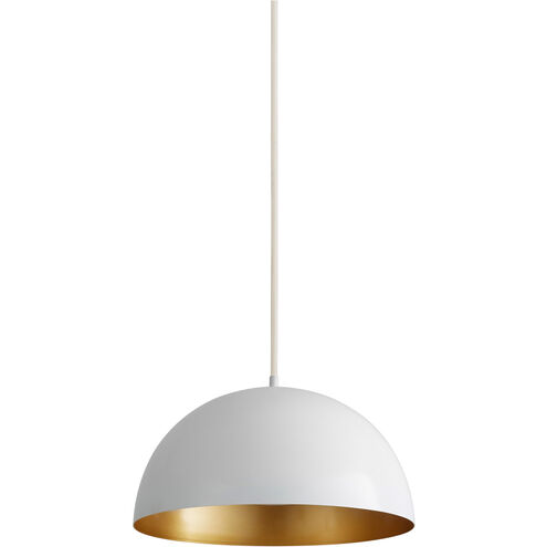 Lucci LED 16 inch White/Industrial Brass Pendant Ceiling Light