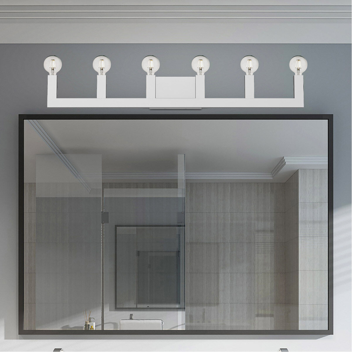 Solna 6 Light 44 inch Polished Chrome Vanity Sconce Wall Light