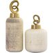Tiff Aged Cream with Antique Brass Bottle, Set of 2