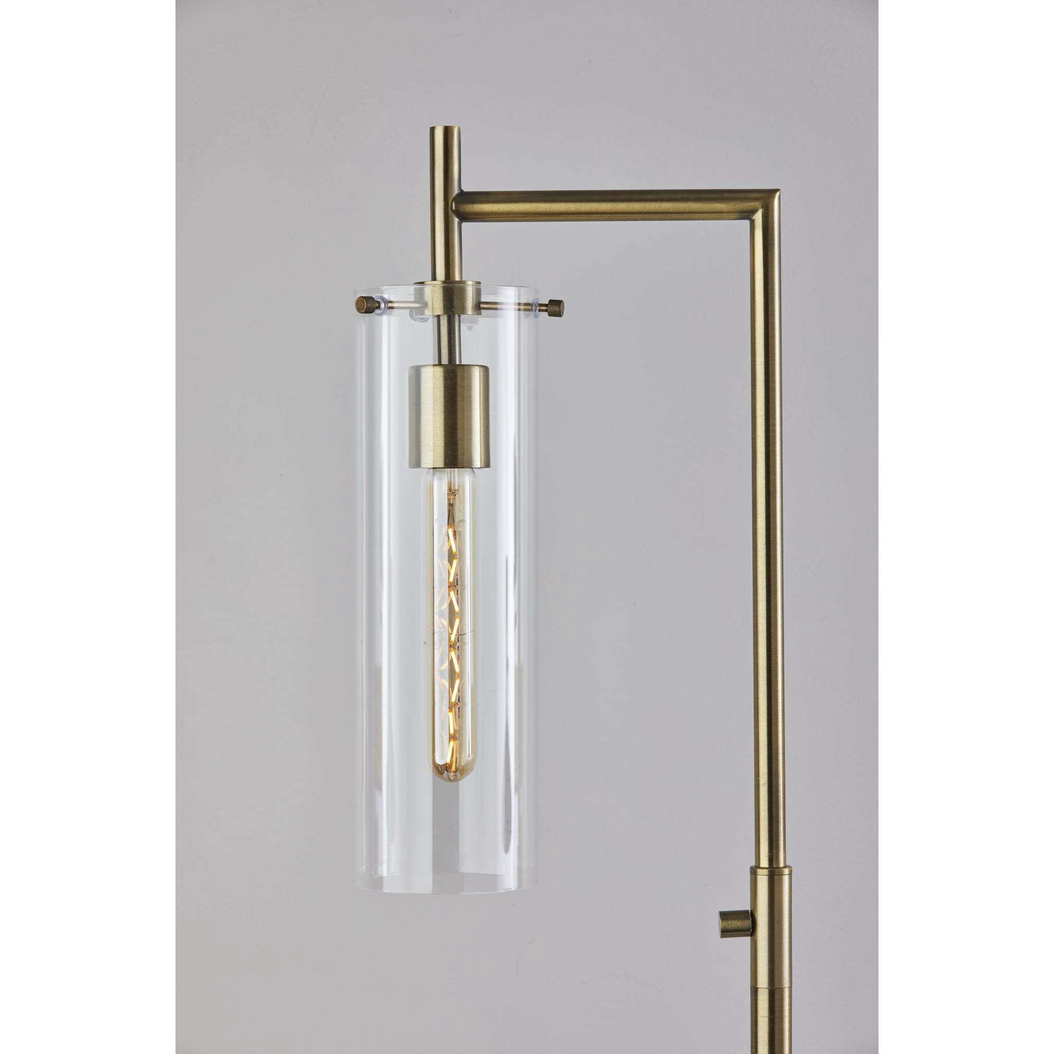 Dalton 62 inch 40.00 watt Antique Brass Floor Lamp Portable Light