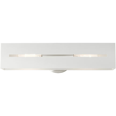 Soma 2 Light 18 inch Textured White with Brushed Nickel Finish Accents ADA Vanity Sconce Wall Light