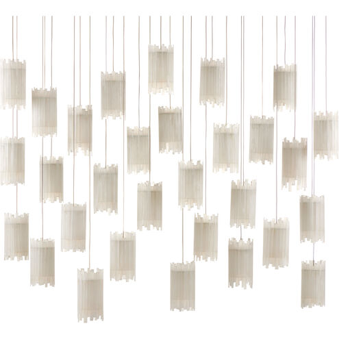 Escenia 30 Light 54 inch Natural/Painted Silver Multi-Drop Pendant Ceiling Light