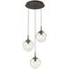 Aster LED LED Flat Bronze Chandelier Ceiling Light, Round Multi-Port