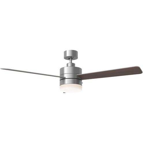 Era 52 LED 52 inch Brushed Steel with Silver/American Walnut reversible blades Indoor/Outdoor Ceiling Fan