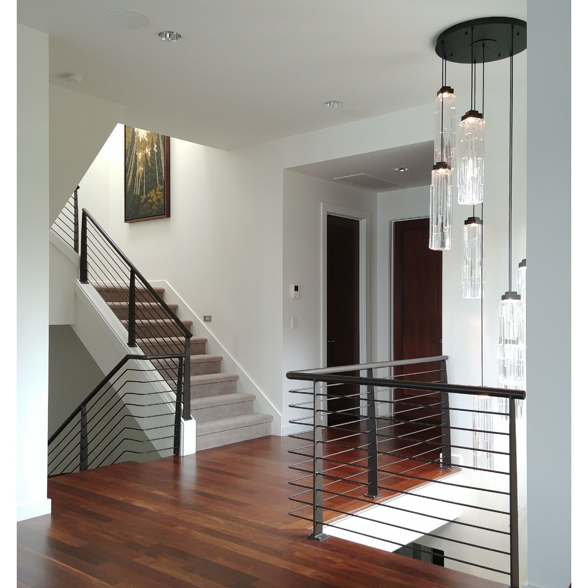 Ledgestone LED 34 inch Flat Bronze Chandelier Ceiling Light, Round Multi-Port