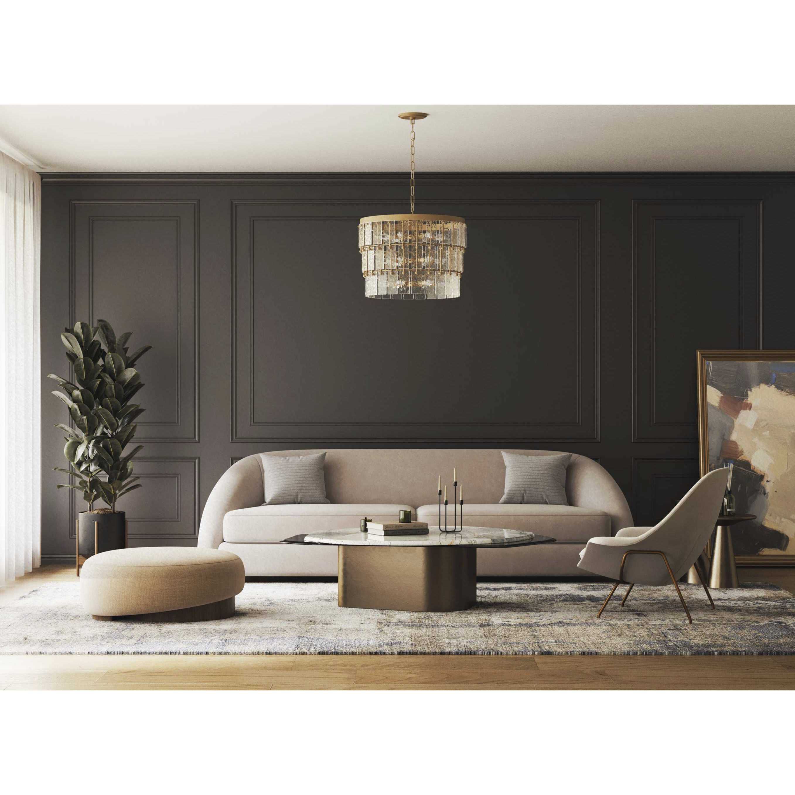 Chevall 9 Light 32 inch Gilded Silver Chandelier Ceiling Light, Design Series