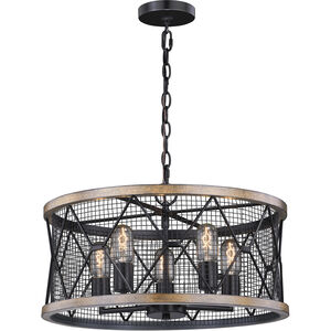 Bremerton LED 20 inch Black and Burnished Teak Chandelier Ceiling Light
